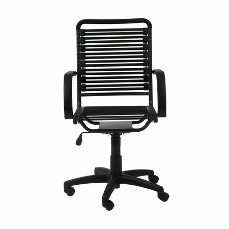 HOMEROOTS 45 in. Flat Bungee Cord High Back Office Chair, Black 400770